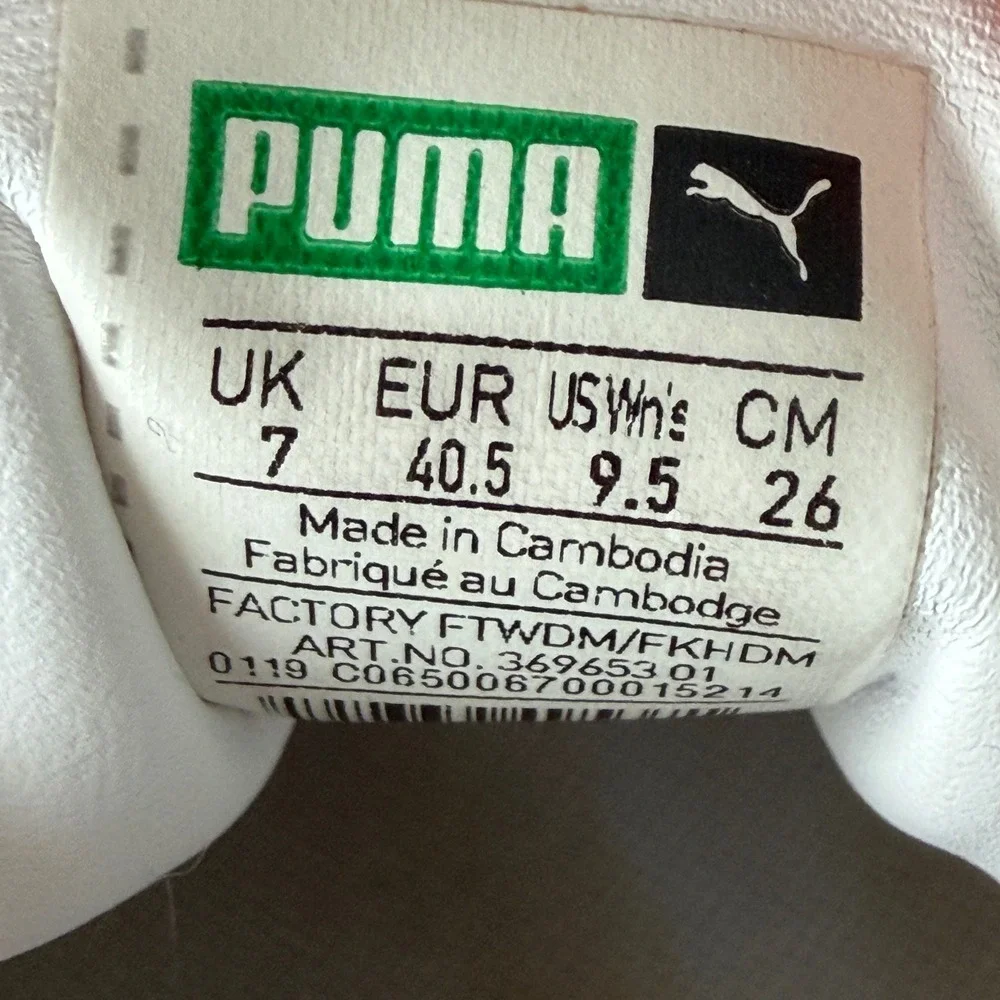 Puma Cali Exotic White Women's Leather Sneakers Shoes 9.5